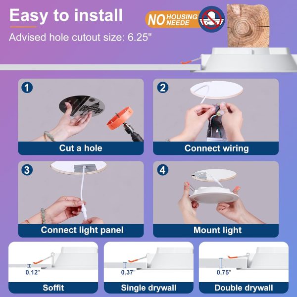 SikSog Smart RGBCW Recessed Lighting Alexa Voice Control-6