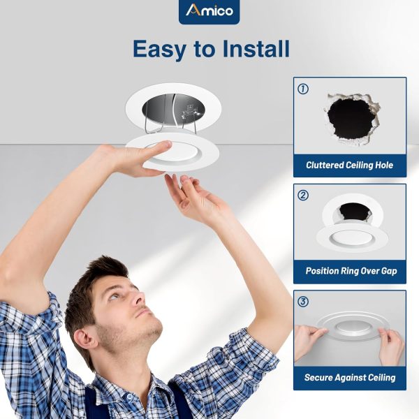 Amico Goof Rings Matte White Black Cover Drywall Ceiling-3