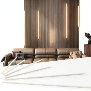 GloryAir LED Wall Light Kit White Touch Dimming Wood Slat-0