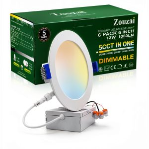 Zouzai LED Recessed Light Dimmable 5CCT Selectable Easy-0
