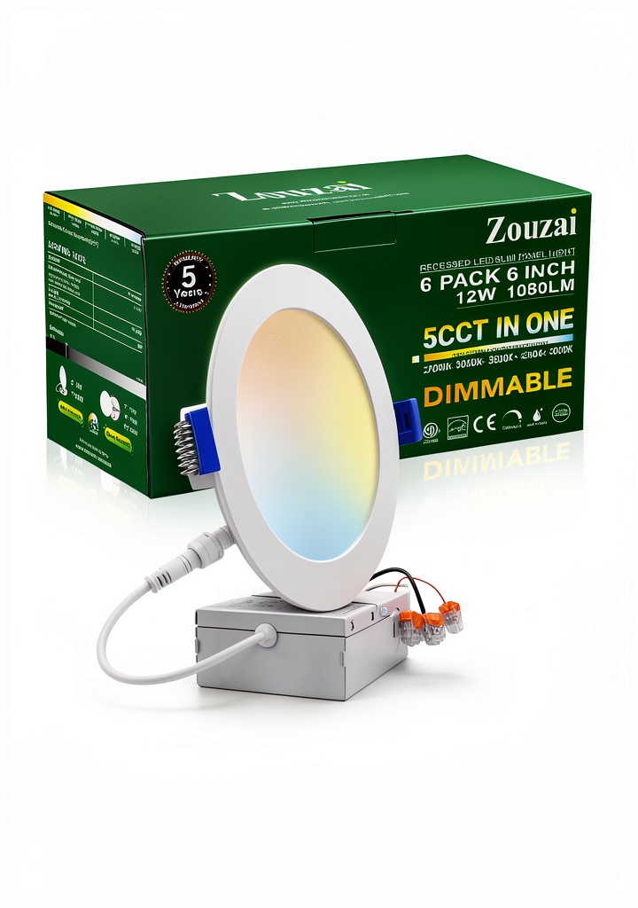 Zouzai LED recessed light installed in a ceiling with adjustable color temperatures