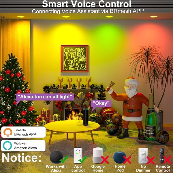 SikSog Smart RGBCW Recessed Lighting Alexa Voice Control-1
