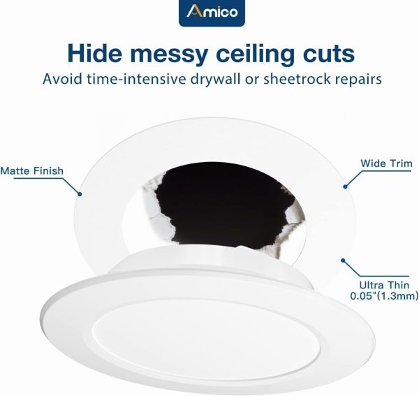 Amico Goof Rings Matte White Black Cover Drywall Ceiling-2