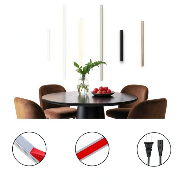 GloryAir LED Wall Light Kit White Touch Dimming Wood Slat-4