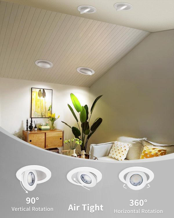 Adetu 4 Inch Gimbal LED Recessed Lights 360 Adjustable-3