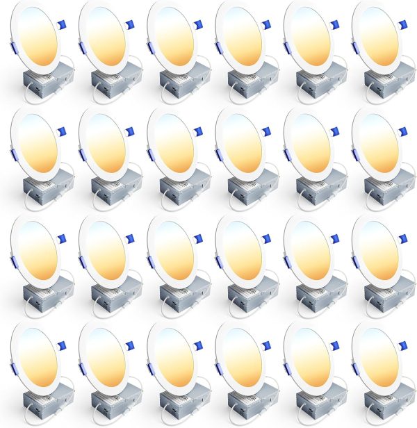 Ensenior 6 Inch Recessed Lighting 5CCT Dimmable LED Ceiling-0