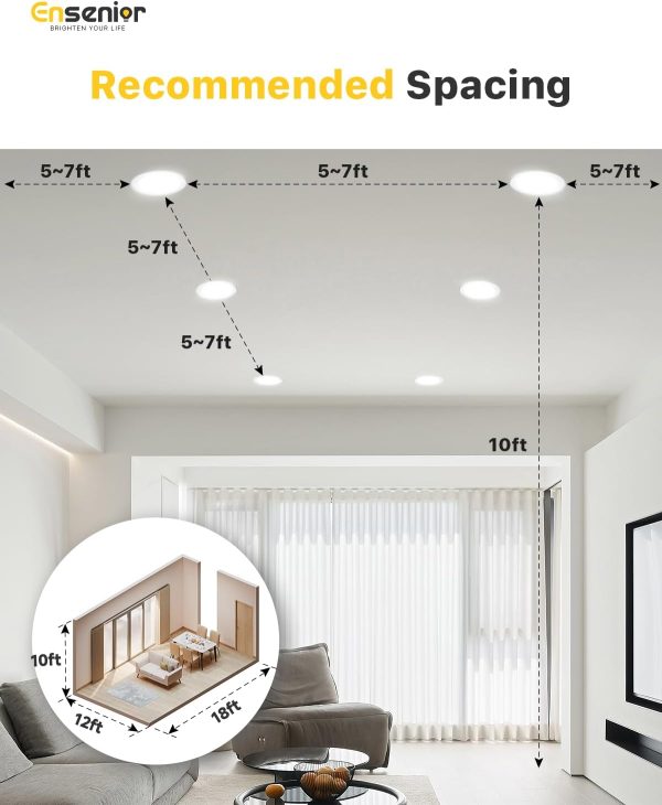 Ensenior 6 Inch LED Recessed Light IC Rated Dimmable-7