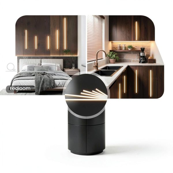 GloryAir LED Wall Light Kit White Touch Dimming Wood Slat-5