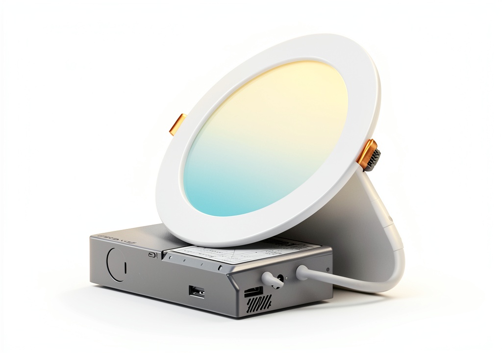 'Amico 6 inch recessed LED lighting installed in modern kitchen ceiling'