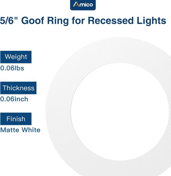 Amico Goof Rings Matte White Black Cover Drywall Ceiling-6