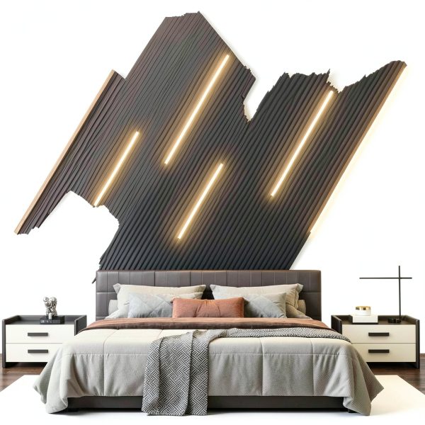 GloryAir LED Wall Light Kit White Touch Dimming Wood Slat-1