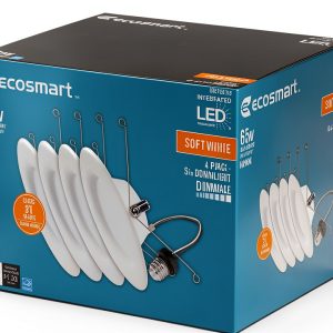 EcoSmart LED Recessed Lighting Dimmable Modern Black Trim-0