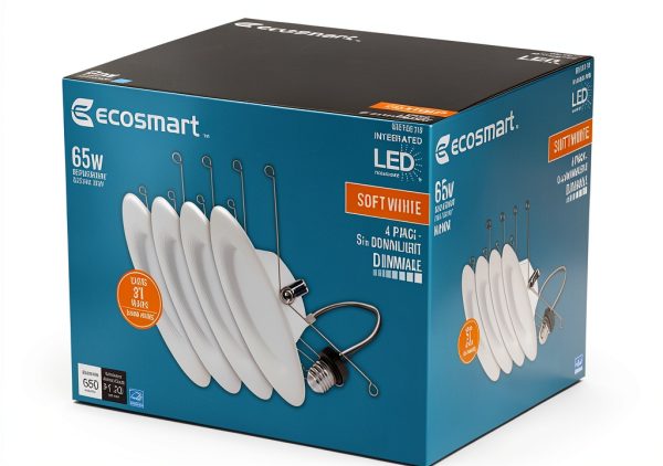EcoSmart LED Recessed Lighting Dimmable Modern Black Trim-0