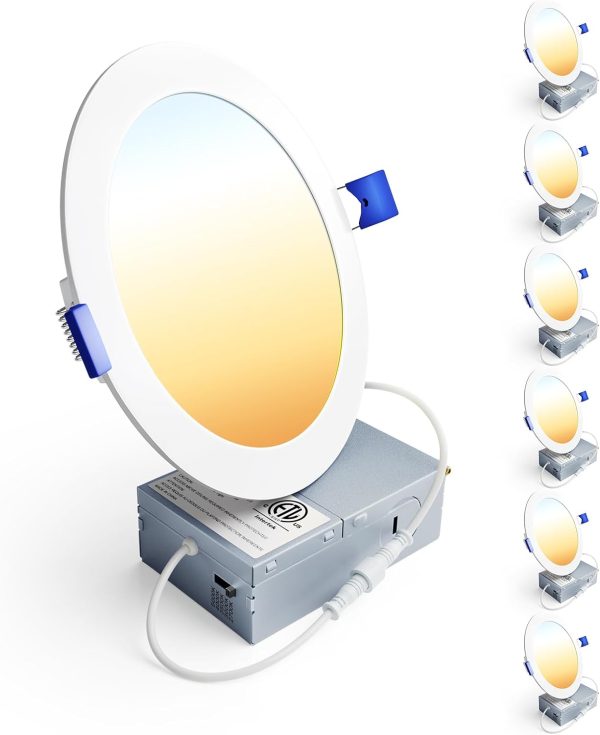 Ensenior 6 Inch Recessed Lighting 5CCT Dimmable LED-0
