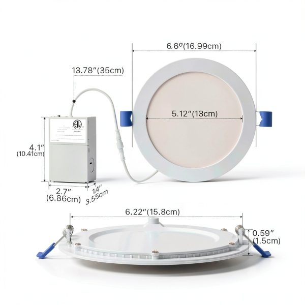 Ensenior Recessed LED Lights 5CCT White Modern Dimmable-5