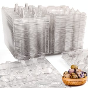 Quail Egg Cartons by Gddochn – 50 Pack PVC Clear Egg Storage Trays-0