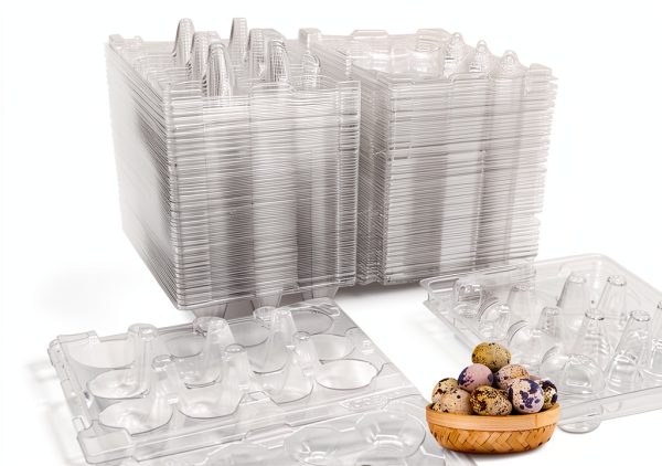 Quail Egg Cartons by Gddochn – 50 Pack PVC Clear Egg Storage Trays-0