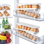 Auto Rolling Egg Dispenser for Refrigerator, Space-Saving Fridge Egg Organizers and Storage with Lid, Egg Tray for Countertop, Kitchen & Outdoor Use-0