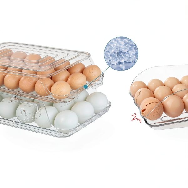 Egg Holder GleeNflux Foldable Auto-Rolling Refrigerator Tray 42 Eggs-5