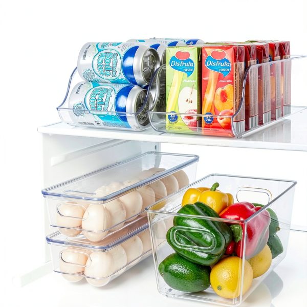 Vtopmart Egg Container Holders for Refrigerator - Clear Stackable Trays for 14 Eggs, Plastic Storage Bins for Fridge Organization (2 Pack)-1