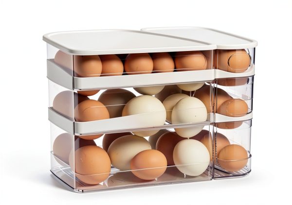 Auto Rolling Egg Dispenser for Refrigerator, Space-Saving Fridge Egg Organizers and Storage with Lid, Egg Tray for Countertop, Kitchen & Outdoor Use-6