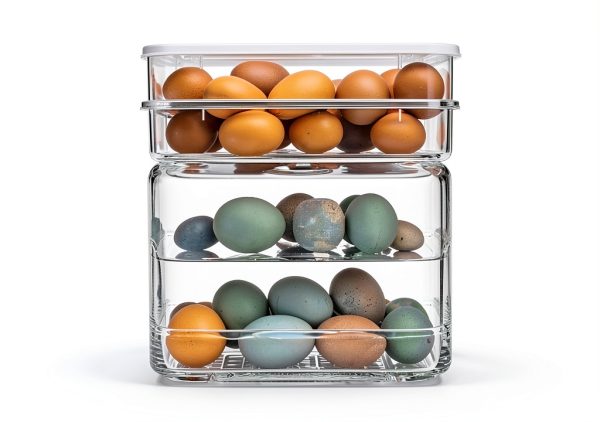 Deviled Egg Containers Newness Set of 2 Stackable Plastic Egg Tray-4
