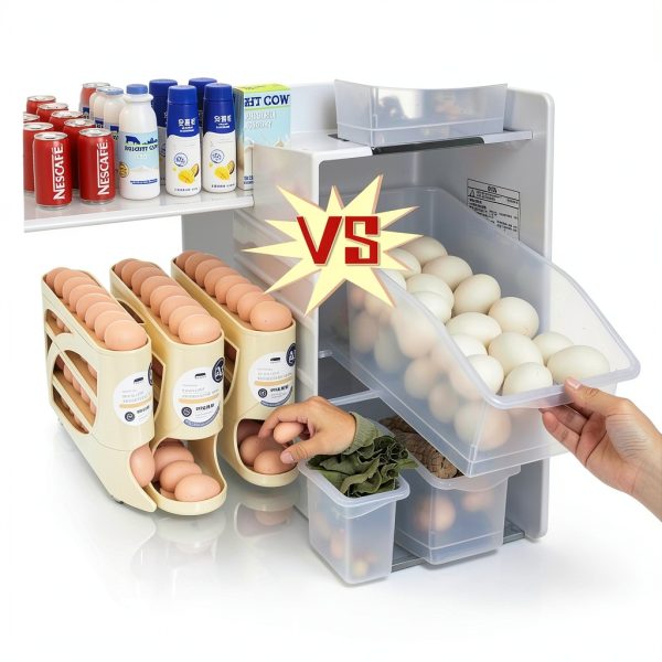 Egg Holder for Fridge,Egg holder countertop,Space-Saving Automatic Rolling Egg Dispenser for Refrigerator,4 Tiers egg dispenser Holds up to 30 pcs, Dispenser for Fridge-5