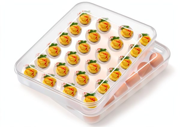 Deviled Egg Containers Newness Set of 2 Stackable Plastic Egg Tray-0