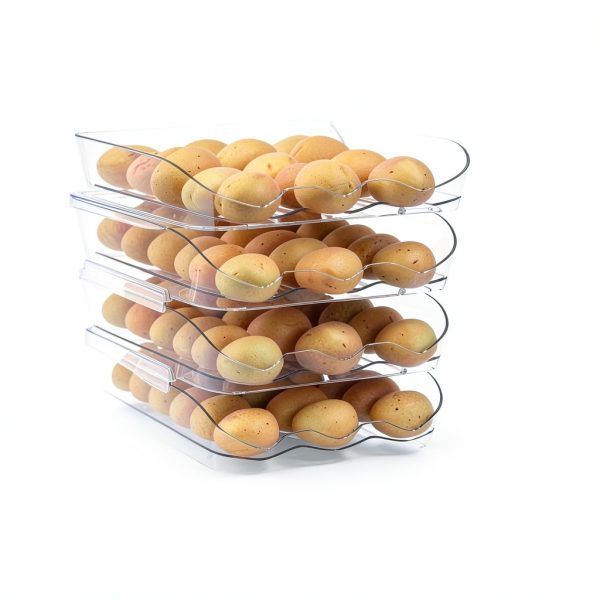 Proarea Egg Holder for Fridge 36 Capacity Automatic Rolling Egg Organizer for Refrigerator, Clear Stackable Container for Kitchen or Pantry Storage 2 Pack-6