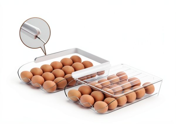 Proarea Egg Holder for Fridge 36 Capacity Automatic Rolling Egg Organizer for Refrigerator, Clear Stackable Container for Kitchen or Pantry Storage 2 Pack-3