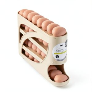 Egg Holder for Fridge,Egg holder countertop,Space-Saving Automatic Rolling Egg Dispenser for Refrigerator,4 Tiers egg dispenser Holds up to 30 pcs, Dispenser for Fridge-0