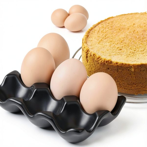 6 Cups Egg Tray Serveware AbbyCindy White 2-Pack Ceramic Organizer-7