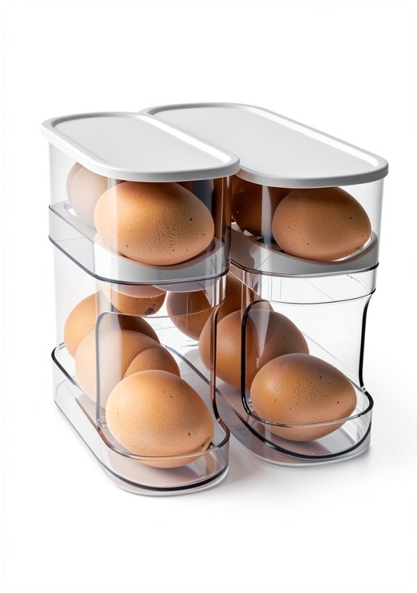 Auto Rolling Egg Dispenser for Refrigerator, Space-Saving Fridge Egg Organizers and Storage with Lid, Egg Tray for Countertop, Kitchen & Outdoor Use-4