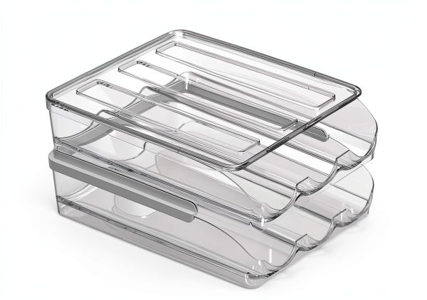 Proarea Egg Holder for Fridge 36 Capacity Automatic Rolling Egg Organizer for Refrigerator, Clear Stackable Container for Kitchen or Pantry Storage 2 Pack-4