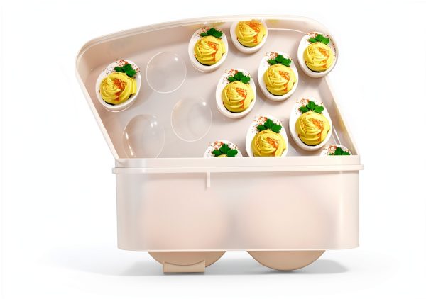 Deviled Egg Containers Newness Set of 2 Stackable Plastic Egg Tray-2