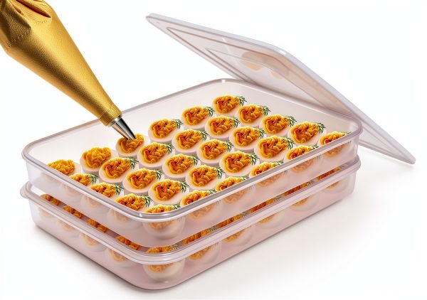 Deviled Egg Containers 77-Life 2-Pack 60-Egg Clear Stackable Tray-0