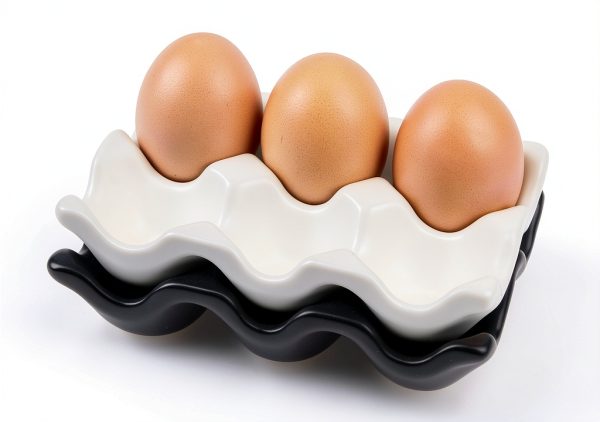 6 Cups Egg Tray Serveware AbbyCindy White 2-Pack Ceramic Organizer-2