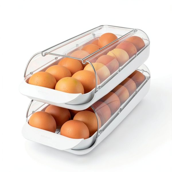 FridgeView Rolling Egg Holder by YouCopia BPA-Free Stackable Egg Tray-4