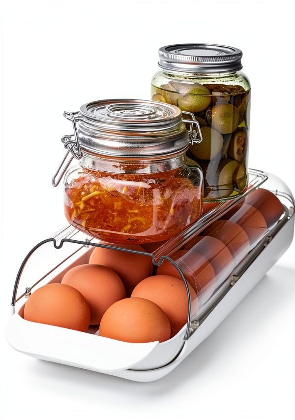 FridgeView Rolling Egg Holder by YouCopia BPA-Free Stackable Egg Tray-7
