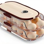 Egg Holder ShuNuac 2 Tier Refrigerator Organizer with Lid and Handle-0