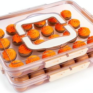 Deviled Egg Containers with Lid 2 Pack Clear Plastic RoskDeewat White-0