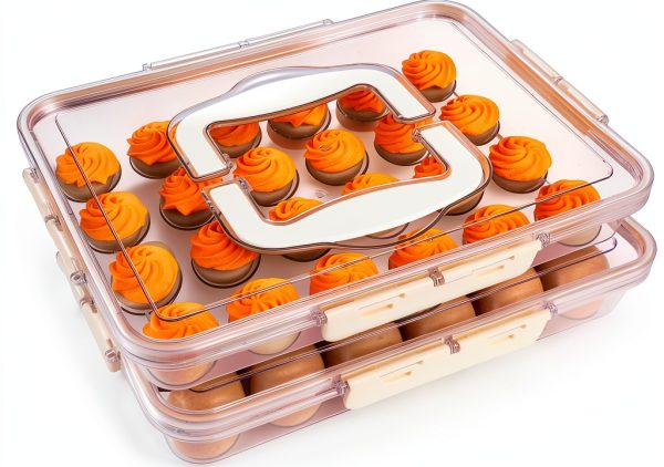 Deviled Egg Containers with Lid 2 Pack Clear Plastic RoskDeewat White-0