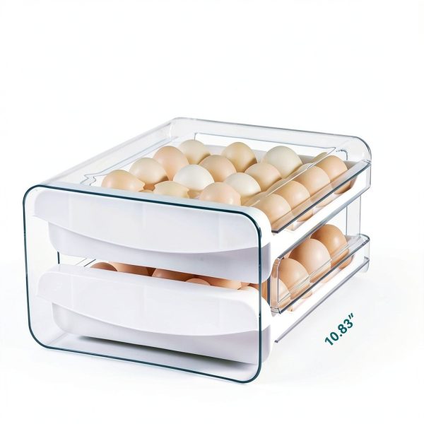 Egg Container Holders Dispenser Luckore 2 Tier Tray for 40 Eggs-3
