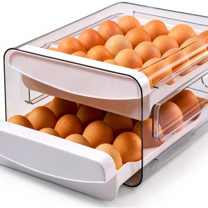 Egg Container Holders Dispenser Luckore 2 Tier Tray for 40 Eggs-0
