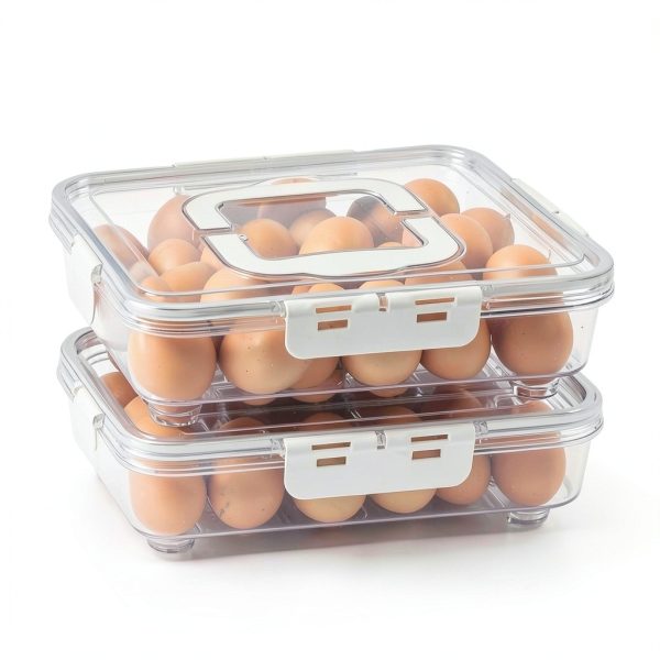Deviled Egg Containers with Lid 2 Pack Clear Plastic RoskDeewat White-8