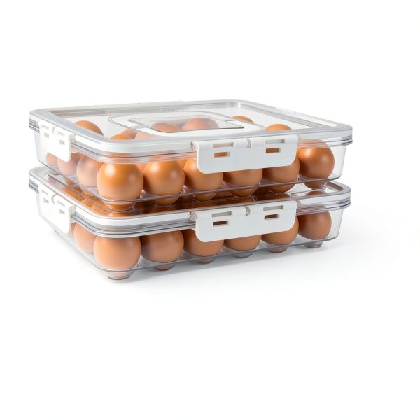 Deviled Egg Containers with Lid 2 Pack Clear Plastic RoskDeewat White-5