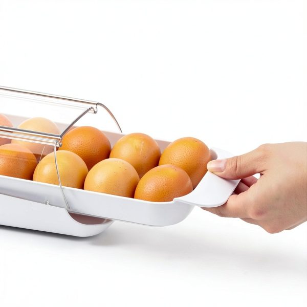 FridgeView Rolling Egg Holder by YouCopia BPA-Free Stackable Egg Tray-2