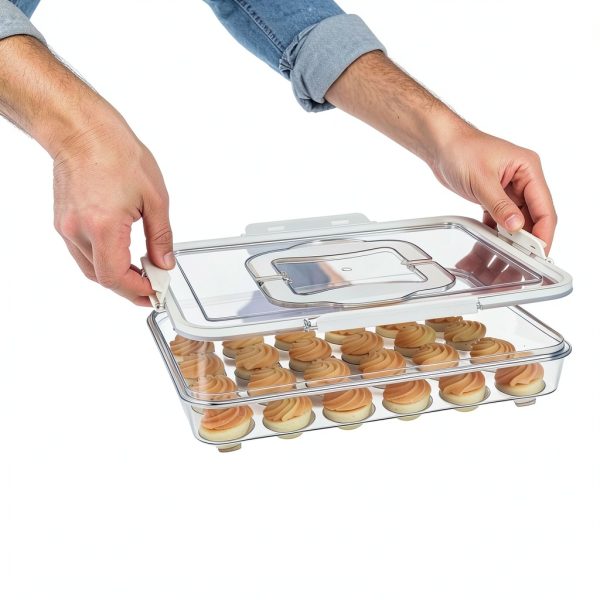 Deviled Egg Containers with Lid 2 Pack Clear Plastic RoskDeewat White-3