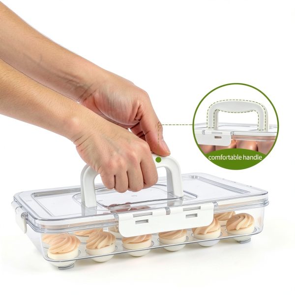 Deviled Egg Containers with Lid 2 Pack Clear Plastic RoskDeewat White-2