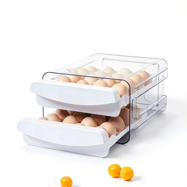 Egg Container Holders Dispenser Luckore 2 Tier Tray for 40 Eggs-1
